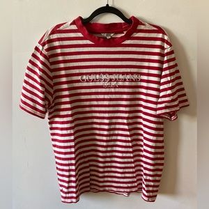 Guess x ASAP Rocky Striped T-Shirt | Medium | Red, White